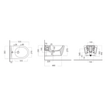 Sanitari Sospesi Bagno LINPHA Rimless WC Bidet Sedile Soft Close Bianco Nero D.X