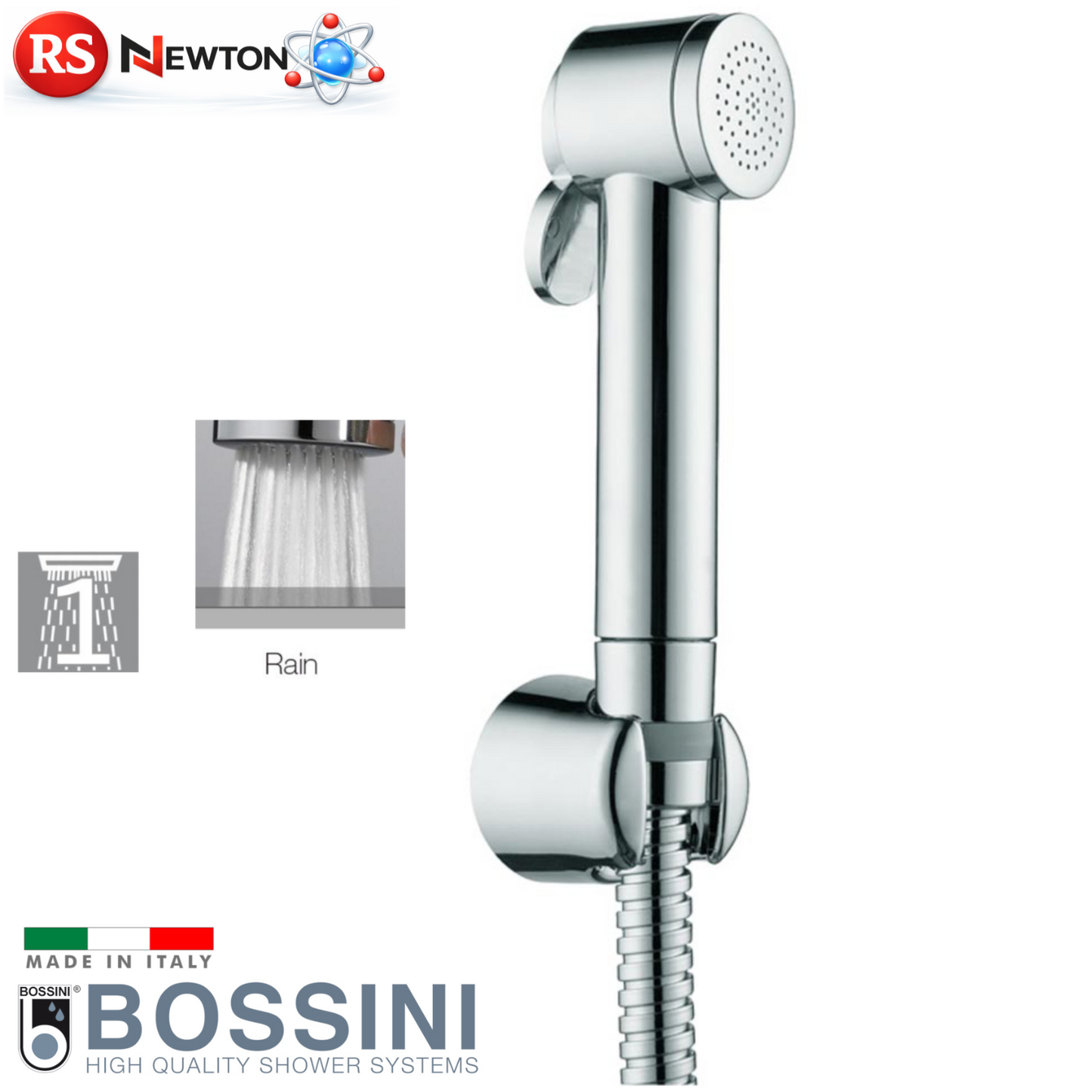 Set Doccia Duplex PALOMA Doccetta a Pulsante Flessibile da 125 cm e Supporto D.X