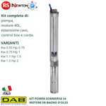 Kit Pompa Pozzo Sommersa DAB Completa Pronta Uso Multistadio Alta Pressione D.X