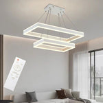 Lampadario LED 128W Dimmerabile Telecomando Nero Bianco Moderno 9600lm V.L