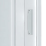 Cabina Box Doccia Quadrato PVC Apertura 3 Lati a Soffietto Chiusura Centrale D.X