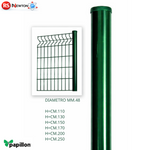 Palo Tondo per Pannelli Border Ø48 mm Verde Plastificato Recinzione H110-250 VBS