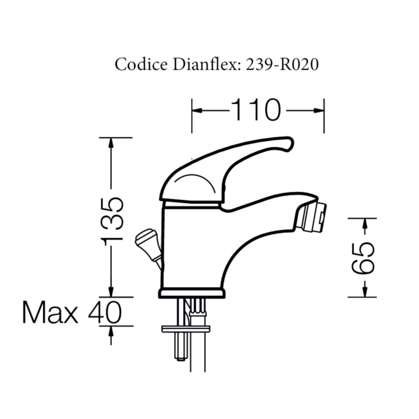 Miscelatore Rubinetto Bagno Lavabo Bidet Vasca Bianco Opaco MARZIA Elegante D.X