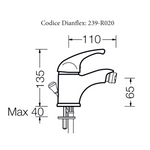 Miscelatore Rubinetto Bagno Lavabo Bidet Vasca Bianco Opaco MARZIA Elegante D.X