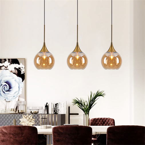 Lampadario Sospeso Sfera Vetro 25cm E27 Sospensione Moderna Globo Elegante V.L