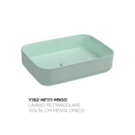 Lavabo Bagno Da Appoggio Rettangolare NYMO Ceramica Moderno Ultra Sottile D.X