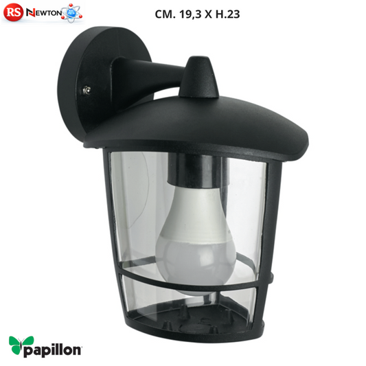 Lanterna Esterno Nera Moderna Bassa Lampada Alluminio Da Parete Giardino H23 VBS