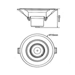 Faretto LED COB 8W Orientabile Rotondo Incasso Foro 60-100mm 640lm IP40 V.L