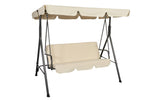 Altalena Dondolo Giardino 3 Posti Avorio Chiaro Sedile Imbottito Sedia Relax VBS