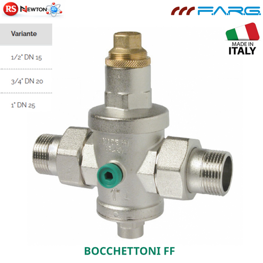Riduttore Di Pressione FARG Con Sede INOX e Bocchettoni FF 1/2" 3/4" 1" D.X