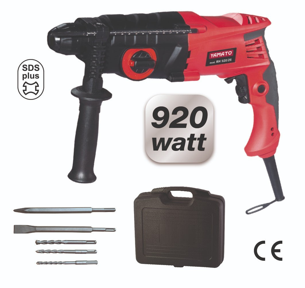 Martello Tassellatore SDS Plus 920W 4 Funzioni Trapano Demolitore +Kit Punte VBS