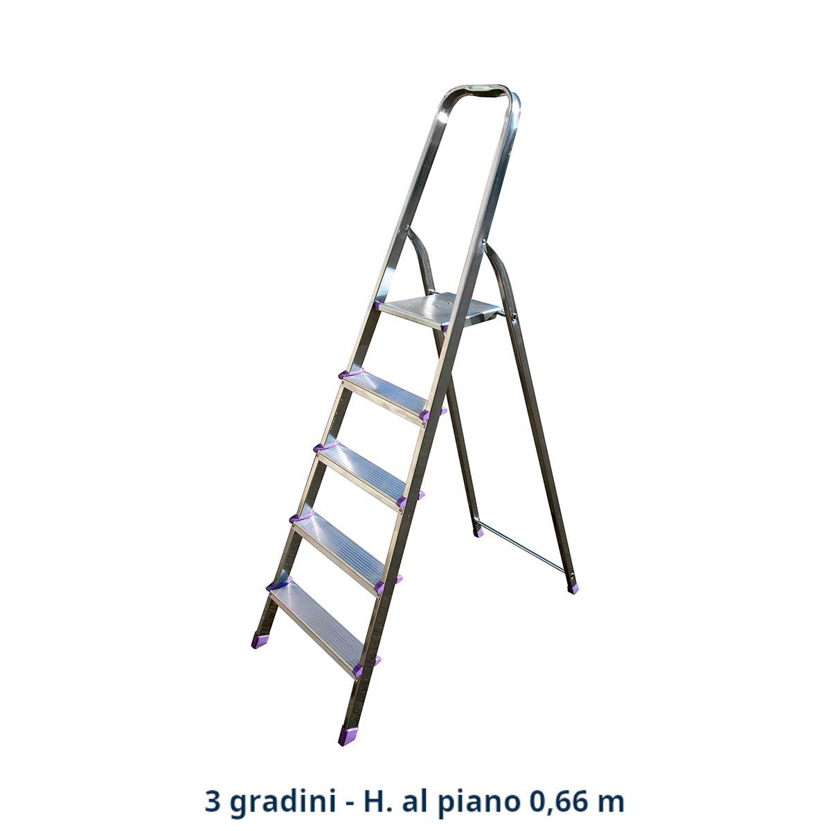 Scala Alluminio TETI 3 4 5 6 7 Gradini Domestica Antiscivolo Leggera 120Kg D.X