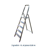 Scala Alluminio TETI 3 4 5 6 7 Gradini Domestica Antiscivolo Leggera 120Kg D.X