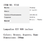 Lampada Riscaldante Cucina E27 Cavo Spirale Regolabile Bronzo Argento Rame V.L