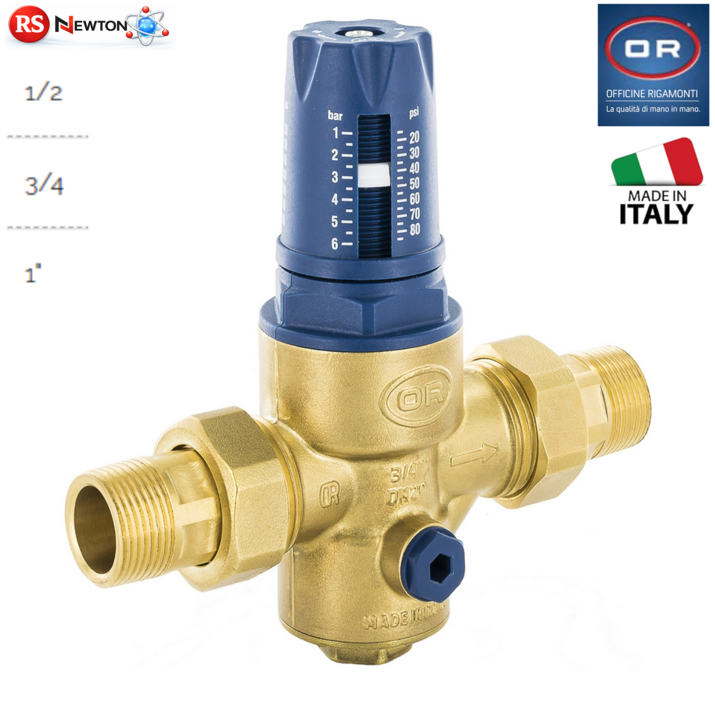 Riduttore Di Pressione Acqua a Membrana PN25 Senza Manometro 1/2 3/4 1" D.X