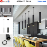 Lampada Sospesa GU10 30cm Moderna Cilindro Bianco Nero Lampadario a Faretto V.L