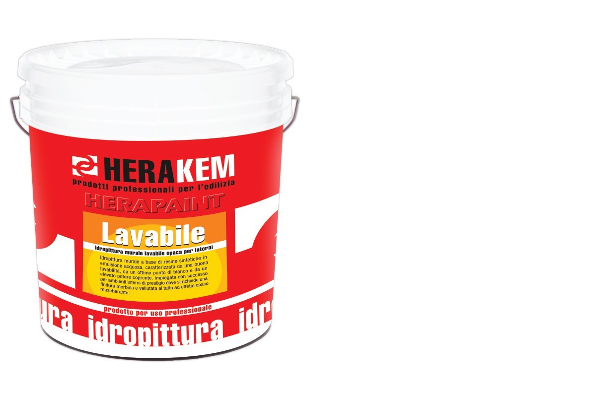 Pittura Bianca Per Interni HERAKEM Opaca Coprente Lavabile Alta Copertura 5L 14L