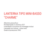 Lanterna Esterno Mini Bassa Nera Lampada Vintage Alluminio Giardino Parete VBS