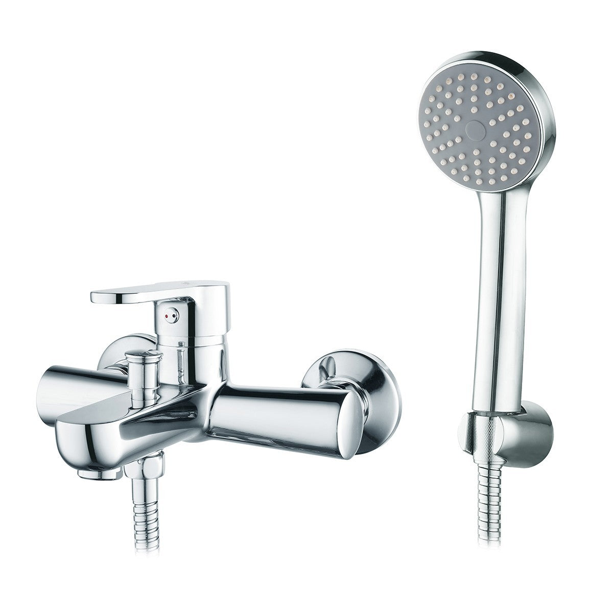 Rubinetto Miscelatore A Muro Moderno Bagno Lavabo Bidet Vasca Doccia Ottone D.X