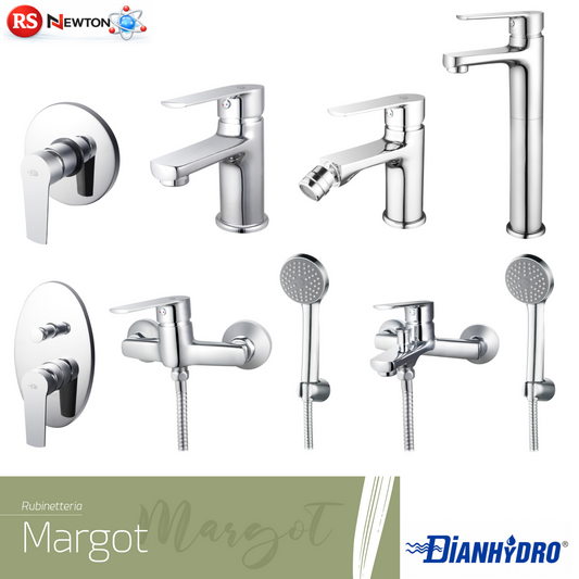 Rubinetto Miscelatore Bagno Lavabo Bidet Vasca Doccia Ottone Moderno MARGOT D.X