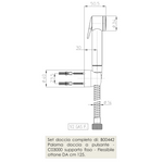 Set Doccia Duplex PALOMA Doccetta a Pulsante Flessibile da 125 cm e Supporto D.X