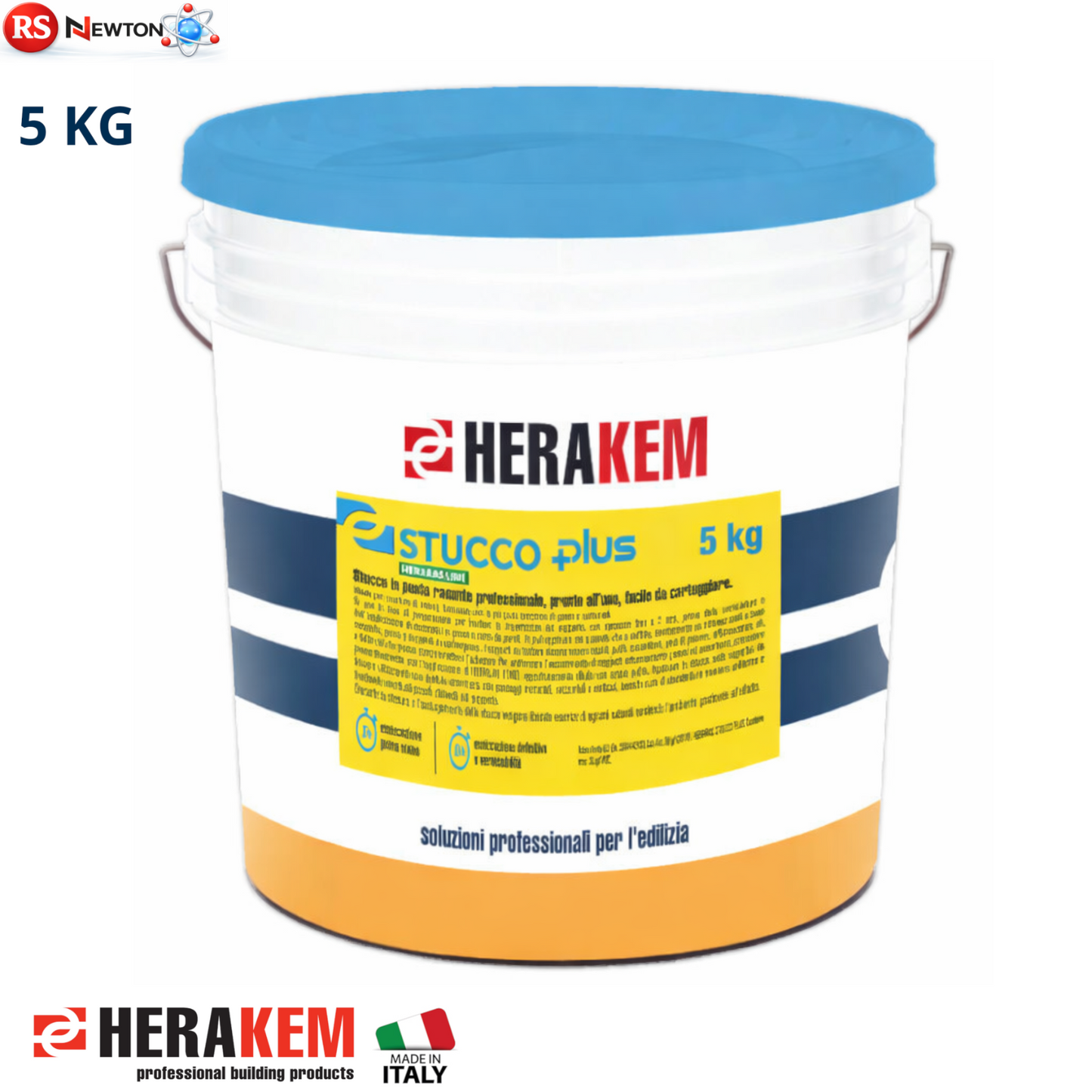 Stucco Pronto Uso in Pasta Bianco HERAKEM 5 Kg Rasante Muro Cartongesso Interni