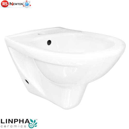 Bidet Sospeso a Parete Moderno LINPHA Metrica Ceramica Bianco Bagno D.X