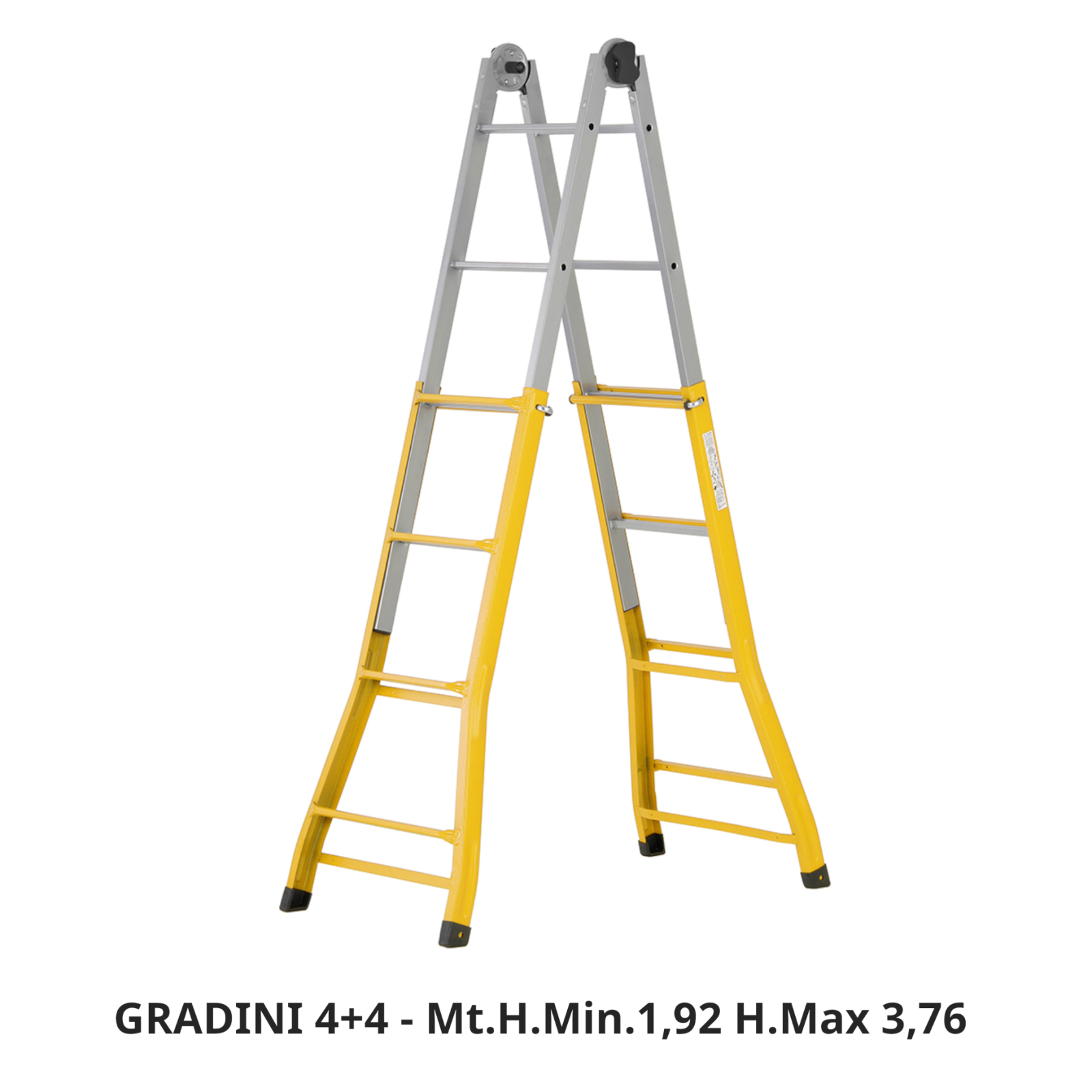 Scala Telescopica Acciaio Professionale 4+4 / 5+5 Multiuso 125Kg Certificata VBS