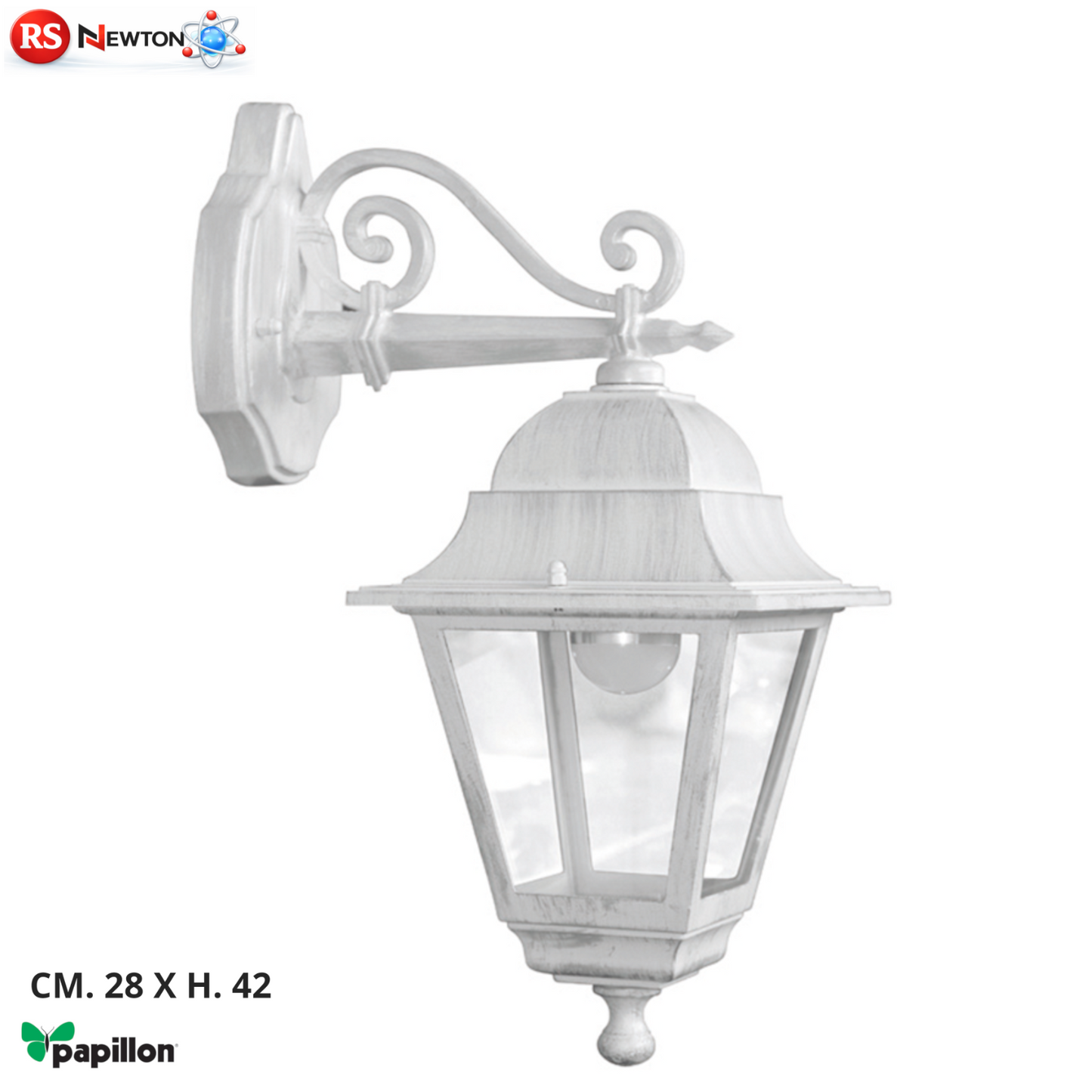 Lanterna Esterno Vintage Retro Lampada in Alluminio Bianco Giardino Parete VBS
