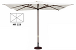 OMBRELLONE DA GIARDINO 2x3 3x3 3x4 Metri Palo In Legno 48mm Top Bianco Patio G.F