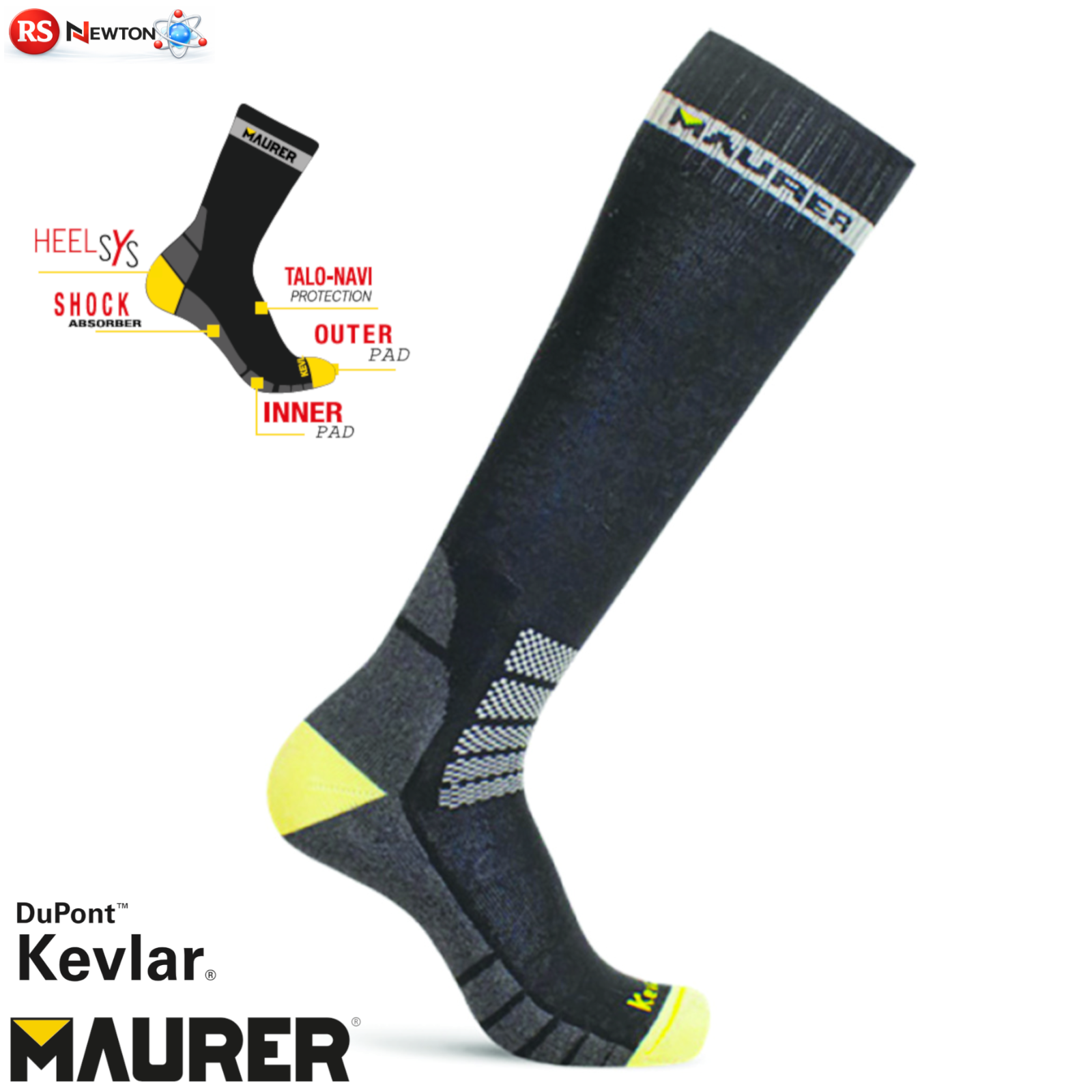 Calze da Lavoro Tecniche Lunghe Kevlar Rinforzate Antishock Cotone 40-47 VBS
