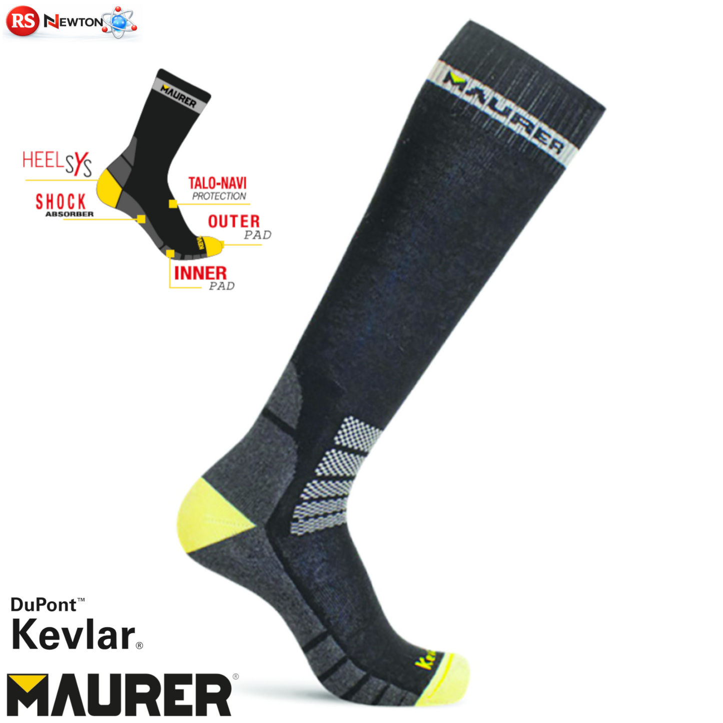 Calze da Lavoro Tecniche Lunghe Kevlar Rinforzate Antishock Cotone 40-47 VBS