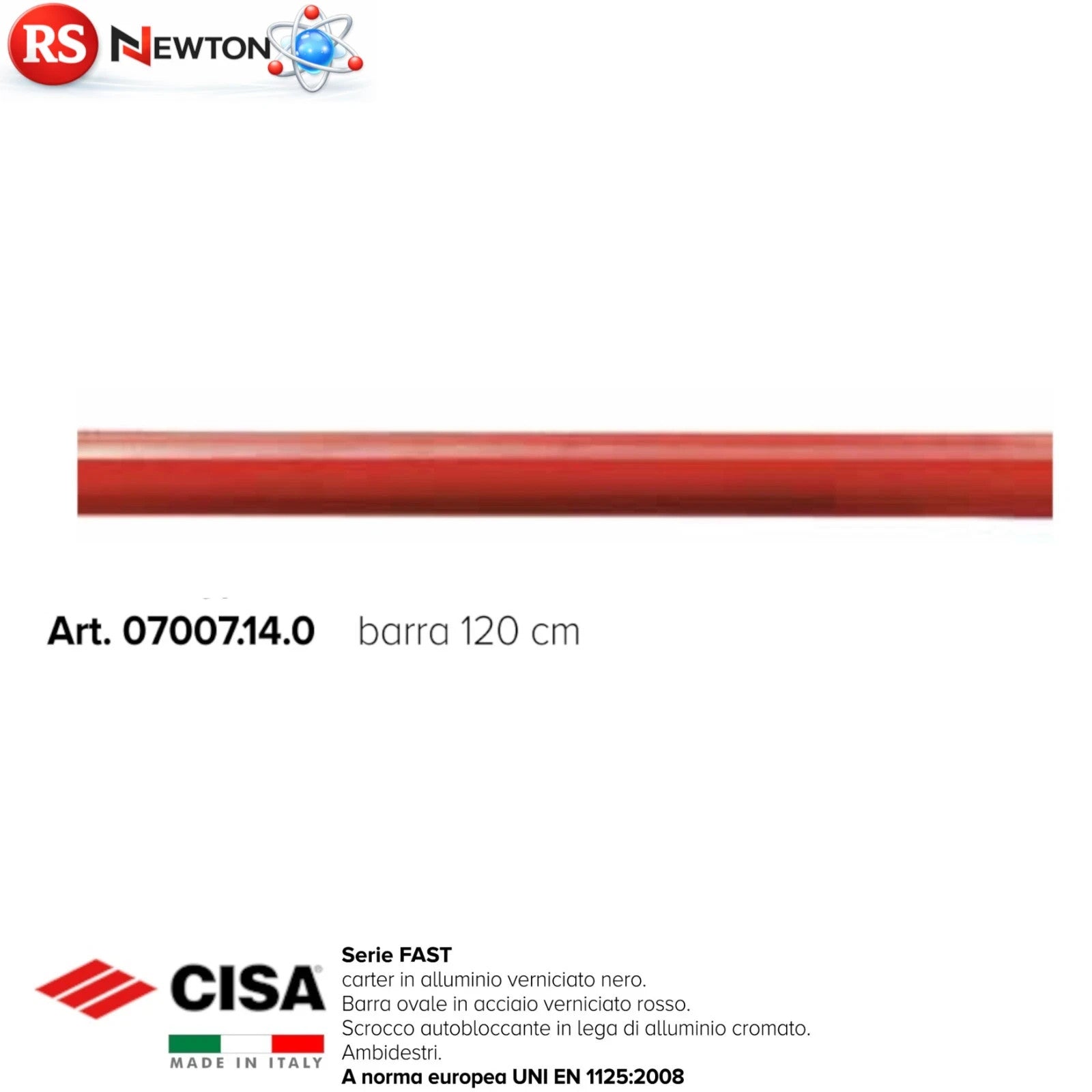 Maniglione Antipanico CISA Barra Rossa FAST Push Touch Porte Sicurezza 120cm G.F