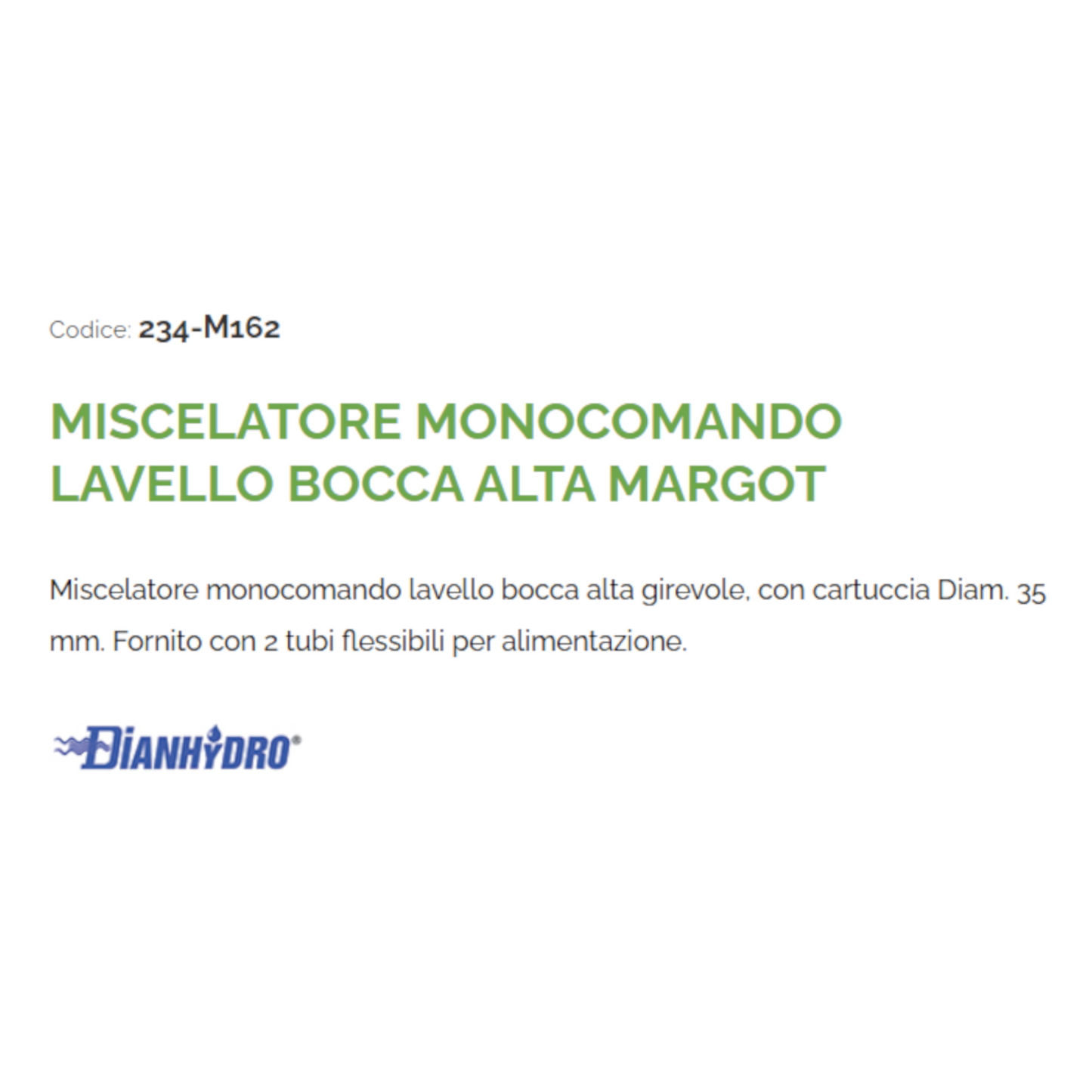 Rubinetto Cucina Margot Bocca Alta Girevole Miscelatore Monocomando Moderno D.X