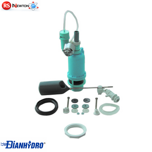 Meccanismo WC Ad Aria Attacco Laterale Pulsante Cromato Monoblocco Universal D.X