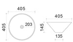 Lavabo da Appoggio Slim Bagno Ø33 38,5 Linpha Ceramica Design Moderno Tondo D.X