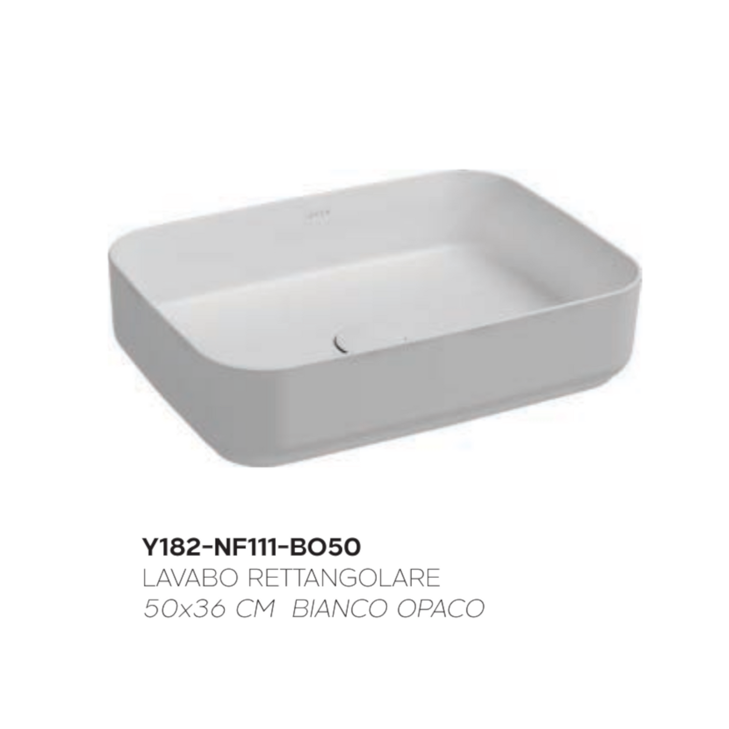 Lavabo Bagno Da Appoggio Rettangolare NYMO Ceramica Moderno Ultra Sottile D.X