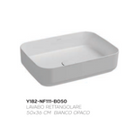 Lavabo Bagno Da Appoggio Rettangolare NYMO Ceramica Moderno Ultra Sottile D.X