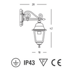 Lanterna Esterno Vintage Retro Lampada E27 in Alluminio Nero Giardino Parete VBS
