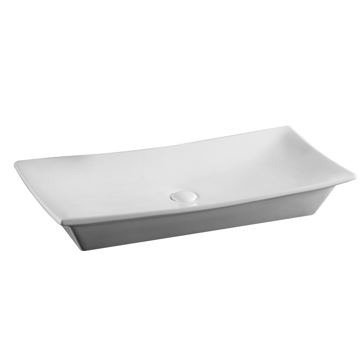 Lavabo Da Appoggio Rettangolare Bagno LINPHA 80x39,5 Ceramica Moderno Bianco D.X
