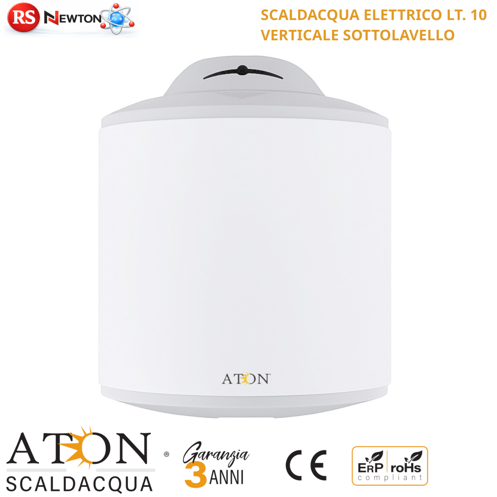 Scaldacqua Elettrico 10 Lt Sottolavello Boiler Acqua Calda Verticale Cucina D.X