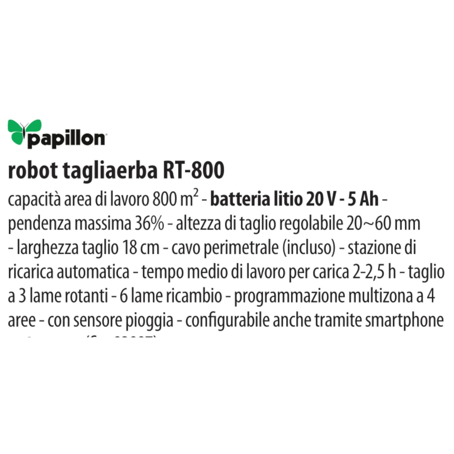 ROBOT TAGLIAERBA a Batteria 20V 5,0Ah Tosa RasaErba Giardino Per Prati 800mq VBS
