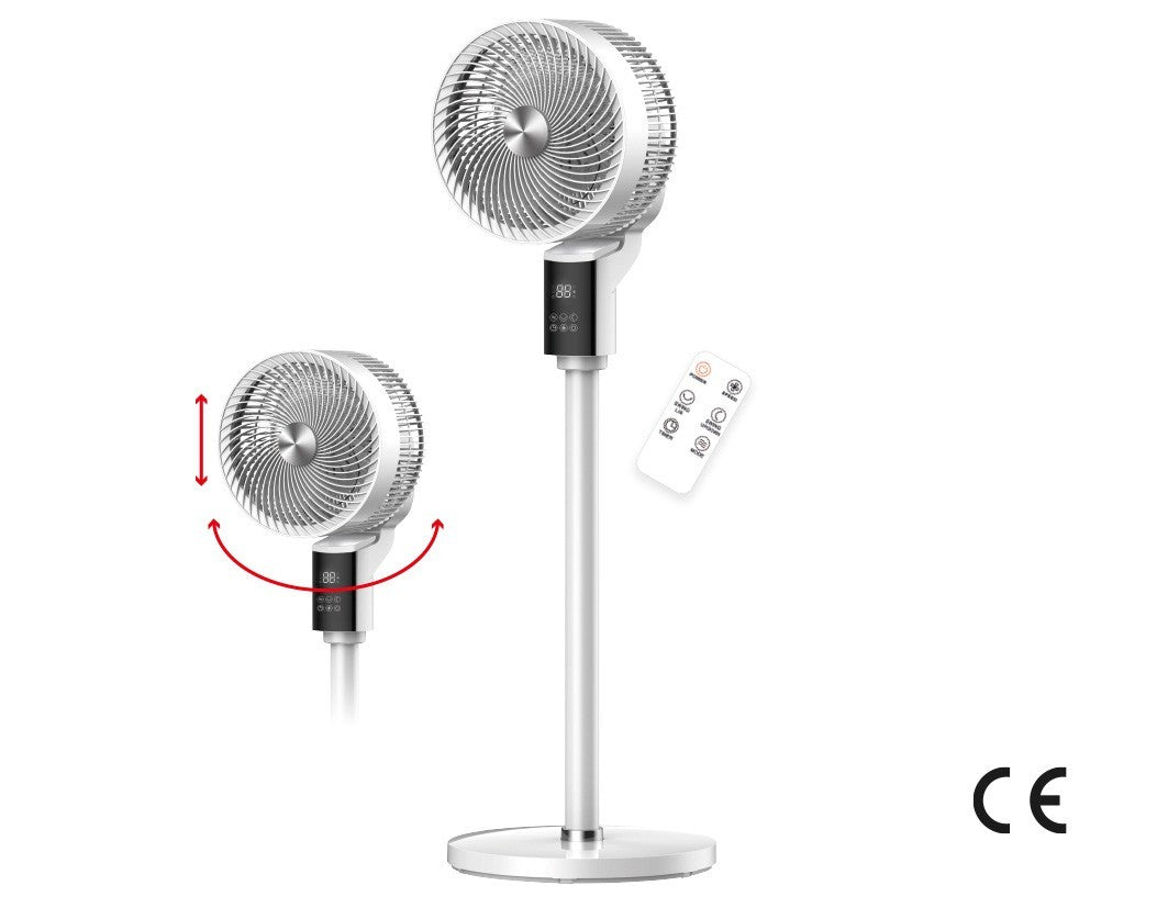 VENTILATORE PIANTANA 25CM 45W OSCILLAZIONE 3D TELECOMANDO TIMER SILENZIOSO VBS