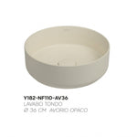 Lavabo Bagno Da Appoggio Rotondo NYMO Ø36cm Ceramica Moderno Ultra Sottile D.X