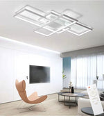 Plafoniera LED 116W Dimmerabile Telecomando Moderna Bianca 105cm 3 Luci V.L