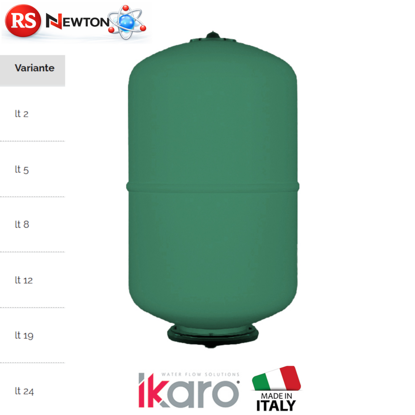 Sfera Autoclave Verticale Con Membrana EPDM Vaso IKARO 2 5 8 12 19 24 Litri D.X