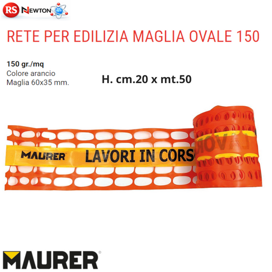 Rete per Edilizia Maglia Ovale 20x50M Segnalazione Cantiere Alta Visibilità VBS