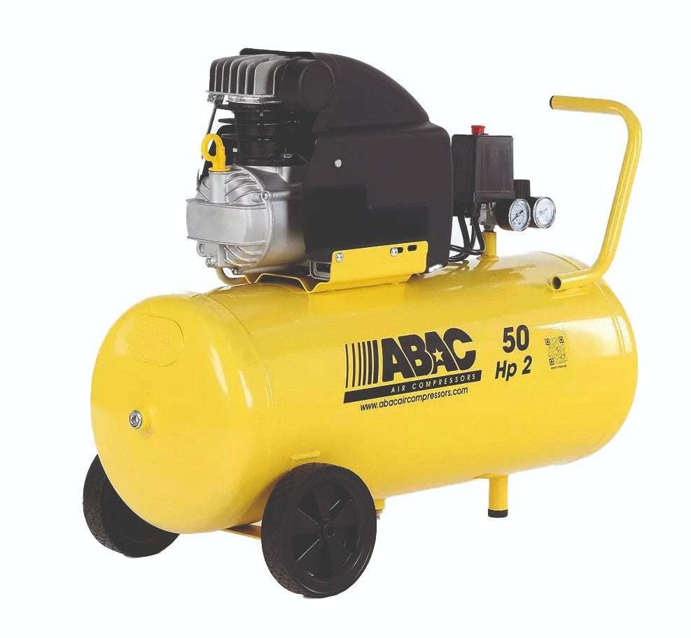 Compressore Aria ABAC 50L 2HP Lubrificato 8 Bar Professionale Officina dB85 VBS