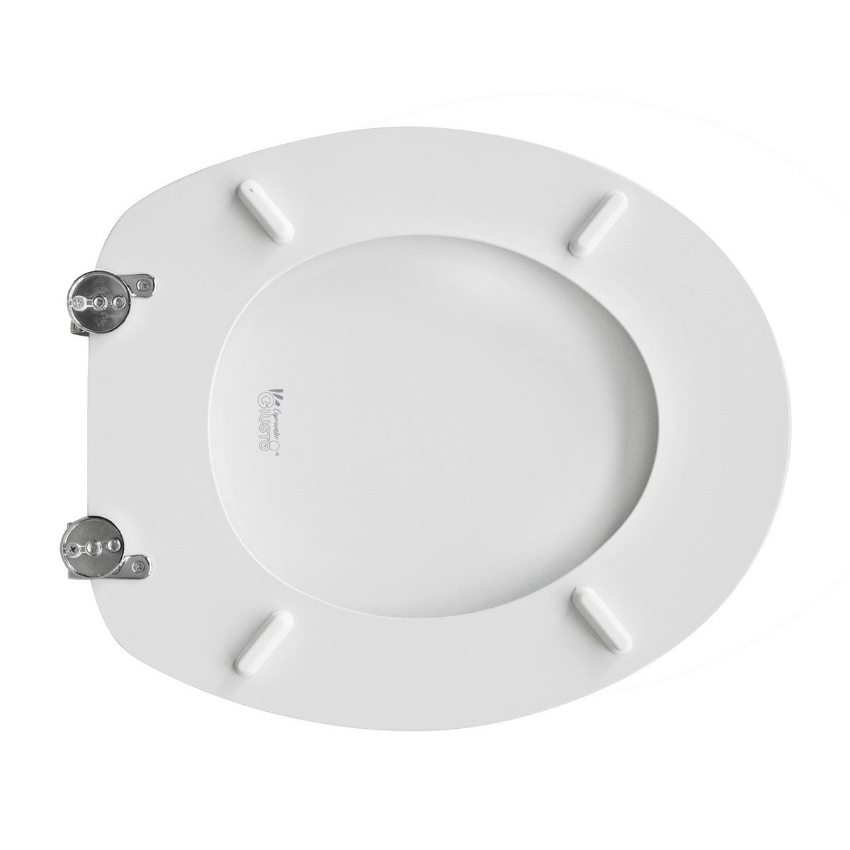 Sedile WC Universale in Legno MDF CopriWater Cerniere Acciaio Regolabili D.X