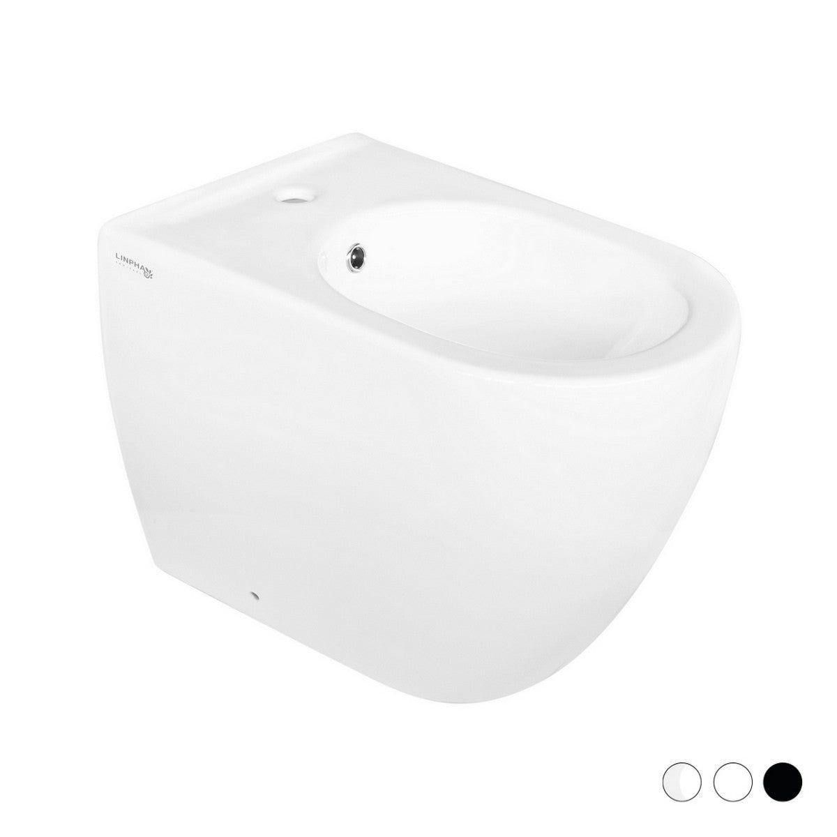 Sanitari Bagno Filo Muro LINPHA Vaso WC Bidet Sedile Soft Close Bianco Nero D.X